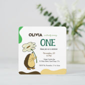 Birthday Hedgehog with chamomile  Einladung (Stehend Vorderseite)