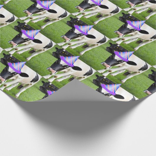 Birthday Heifer Holstein Cow Geschenkpapier (Ecke)