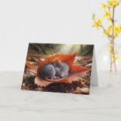 Birthday Herbstmäuse Schlafen auf der linken Seite Karte (Gelbe Blume)