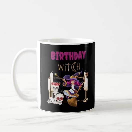 Birthday Hexe Geboren auf Halloween Spooky Party Kaffeetasse (Links)