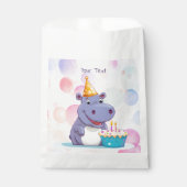 Birthday Hippo Favor Bags Geschenktütchen (Vorderseite)