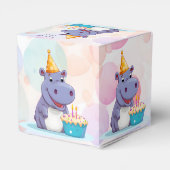 Birthday Hippo Favor Box Geschenkschachtel (Rückseite)