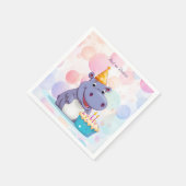 Birthday Hippo Napkins Serviette (Ecke)