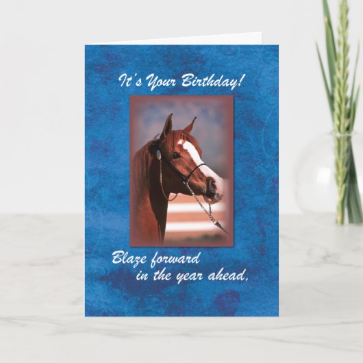 Birthday Horse on Blue Karte (Vorderseite)