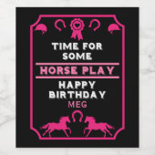 Birthday Horseback Riding Weinetikett (Einzelnes Label)