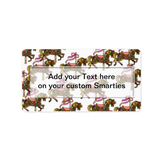Birthday Horses Smartie Candy Wrappers Labels Adressaufkleber (Vorne)