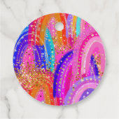 Birthday Hot Pink Rainbow Sequin Girl Geschenkanhänger (Rückseite)