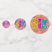 Birthday Hot Pink Rainbow Sequin Girl Konfetti (Vorderseiten)