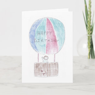 Birthday Hotair Ballon Karte