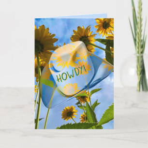 BIRTHDAY HOWDY SUNFLOWER HAT SONNENTAG WÜNSCHEN KARTE
