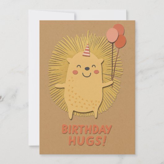 Birthday Hugs Igel Card (Vorderseite)