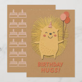 Birthday Hugs Igel Card (Vorne/Hinten)