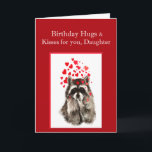 Birthday Hugs & Kisses Daughter Niedlich Raccoon A Karte<br><div class="desc">Birthday Hugs & Kisses Daughter Niedlich Raccoon Tier</div>