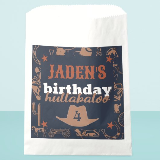 "Birthday Hullabaloo" Western Cowboy Party Geschenktütchen