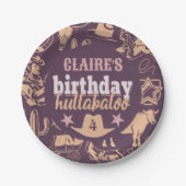 "Birthday Hullabaloo" Western Cowboy Party Pappteller (Vorderseite)