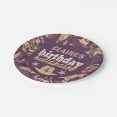 "Birthday Hullabaloo" Western Cowboy Party Pappteller (Schrägansicht)