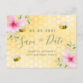 Birthday Hummeln Party Save the Date Postkarte (Vorderseite)