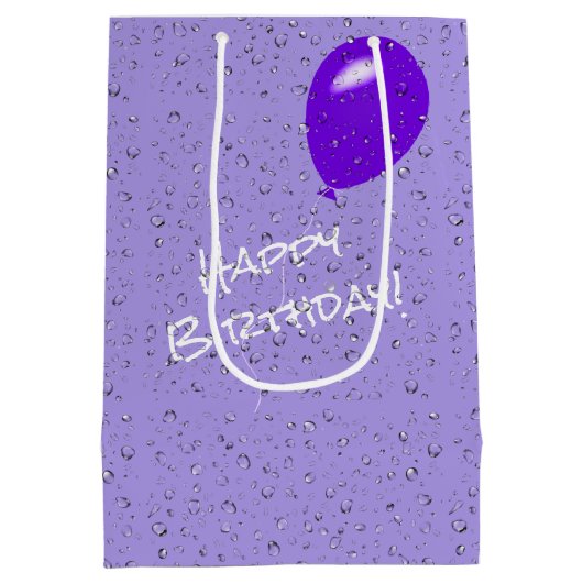 Birthday Hummingbird Splashing in a Iris Mittlere Geschenktüte (Rückseite)