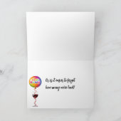 Birthday Humor Glamorous Old Lady With Wine Karte (Innenseite)