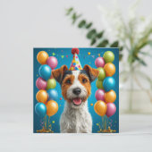 Birthday Hund Einladung (Stehend Vorderseite)