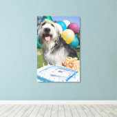 Birthday Hund Leinwanddruck (Insitu (Holzboden))