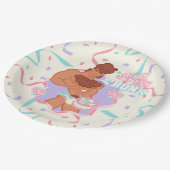 Birthday Hunk Paper Plate Pappteller (Schrägansicht)