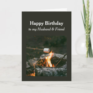 Birthday Husband Friend Camping Fire Outdoor Card Karte