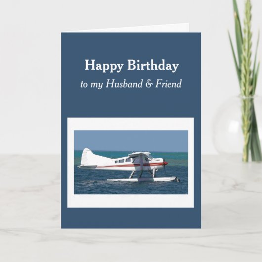 Birthday Husband Friend Small Bush Flugzeug Card Karte (Vorderseite)