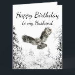 Birthday Husband Love Striking Owl Bird Nature Art Dankeskarte<br><div class="desc">Happy Birthday to the best Husband ever. Owl love you forever. Watercolor Striking Owl Bird Nature Art</div>