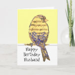 Birthday Husband Musician Fun Music Note Bird Karte<br><div class="desc">Birthday Greeting Husband for Musicain with Fun Music Note Bird</div>