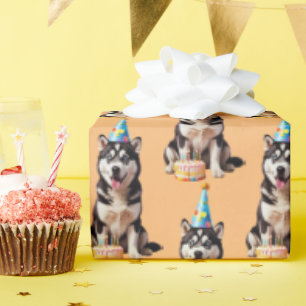 Birthday Husky Dog Geschenkpapier