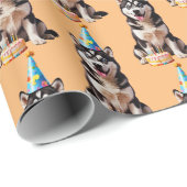 Birthday Husky Dog Geschenkpapier (Rolleneckpunkt)