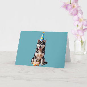 Birthday Husky Dog Karte
