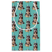 Birthday Husky Dog Kleine Geschenktüte (Rückseite)