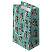 Birthday Husky Dog Kleine Geschenktüte (Vorderseite Schrägansicht)