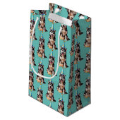 Birthday Husky Dog Kleine Geschenktüte (Rückseite Schrägansicht)