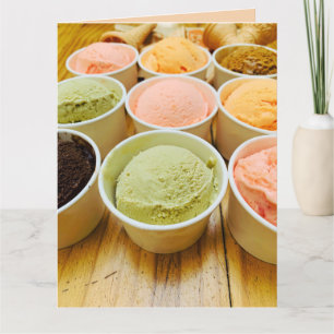 BIRTHDAY ICE CREAM FUNNY GREETING CARD KARTE