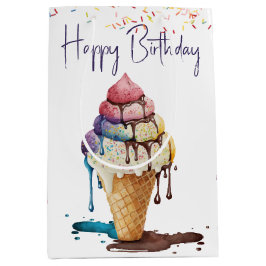 Birthday Ice Creme Cone Mittlere Geschenktüte