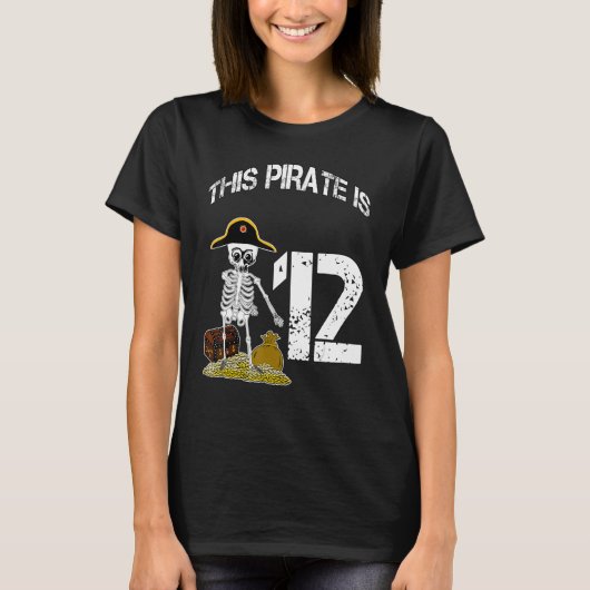 Birthday idea for boys skeleton pirate 3 T-Shirt (Vorderseite)