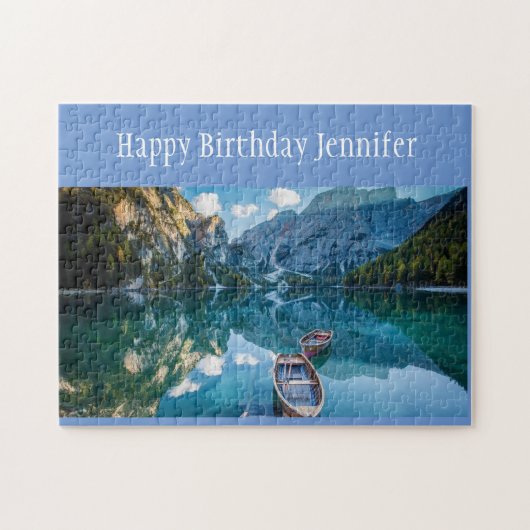 Birthday Individuelle Name Berg Canoe Wildernes Puzzle (Horizontal)