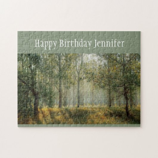 Birthday Individuelle Name Forest Trees Summer Wil Puzzle (Horizontal)