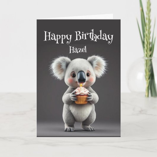 Birthday Individuelle Name Koala Australian Animal Karte (Vorderseite)