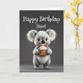 Birthday Individuelle Name Koala Australian Animal Karte (Gelbe Blume)