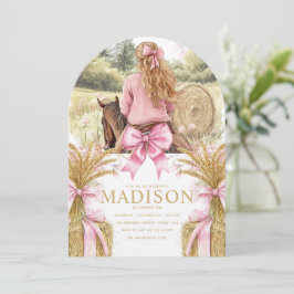 Birthday Invitation Blonde Girl Riding Horse Einladung