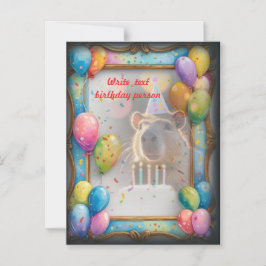 Birthday invitation card Capybara  Magneteinladung