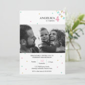 Birthday Invitation | Custom Year Number Einladung (Stehend Vorderseite)