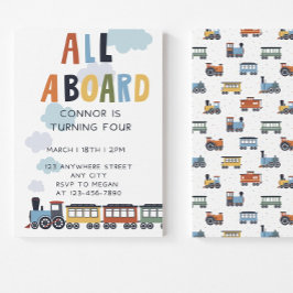 Birthday Invitation Editable Template Modern Train Einladung