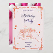 Birthday invitation einladung (Vorne/Hinten)