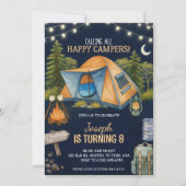 Birthday invitation featuring a camping theme einladung (Vorderseite)