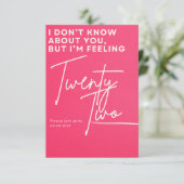 Birthday Invitation for 22  Einladung (Stehend Vorderseite)